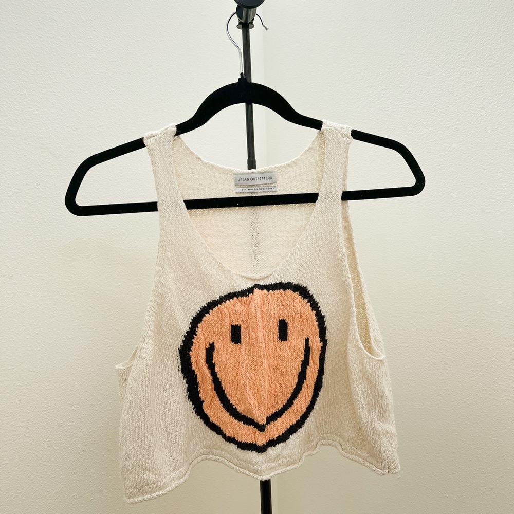 Rare- UO Smiley Face Crochet Cropped Tank